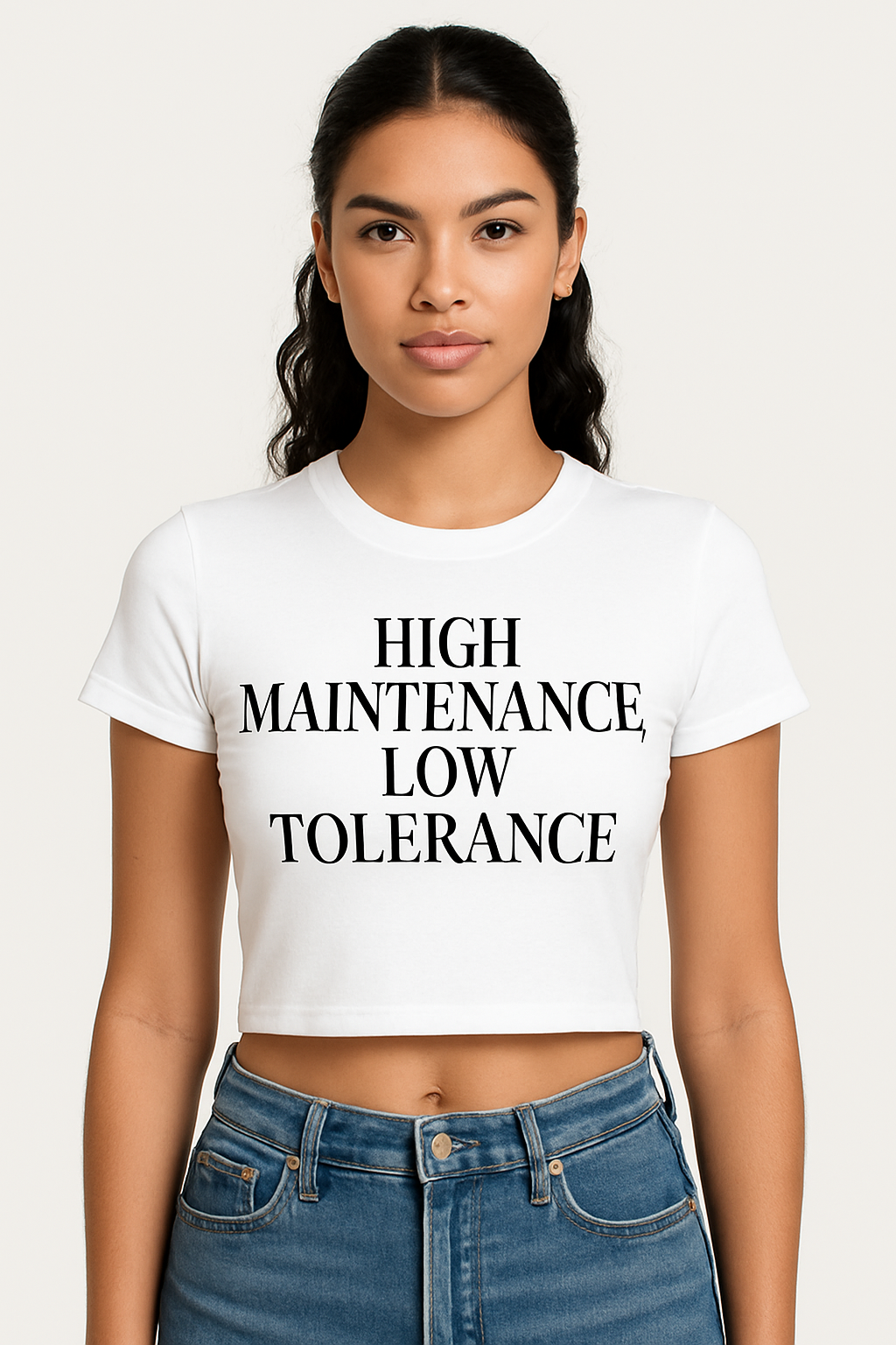 High Maintenance, Low Tolerance Cropped Tee