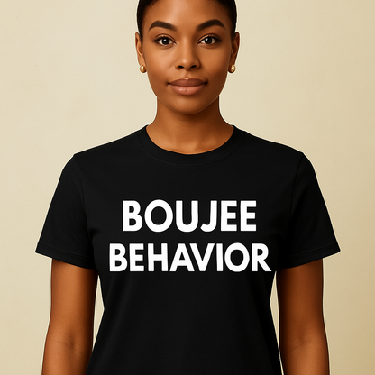 Boujee Behavior Tee-White Text