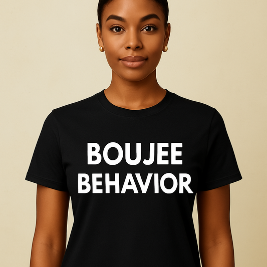 Boujee Behavior Tee-White Text